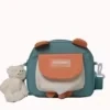 Animal-Detail Nylon Mini Crossbody Bag with Plush Accent Style option 04 color SKU reference
