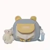 Animal-Detail Nylon Mini Crossbody Bag with Plush Accent Style option 05 color SKU reference