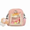 Canvas Mini Crossbody Bag with Clear PVC Front Pocket Color option 02 color SKU reference