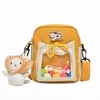 Canvas Mini Crossbody Bag with Clear PVC Front Pocket Color option 04 color SKU reference