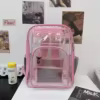 Transparent PVC School Backpack with Laptop Compartment Pink color SKU reference