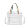 13L Clear PVC Tote with Cosmetic Pouch & Rainbow Handles Rainbow trim color SKU reference