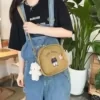 Bear-Embroidery Canvas Mini Crossbody Bag Design option 03 color SKU reference