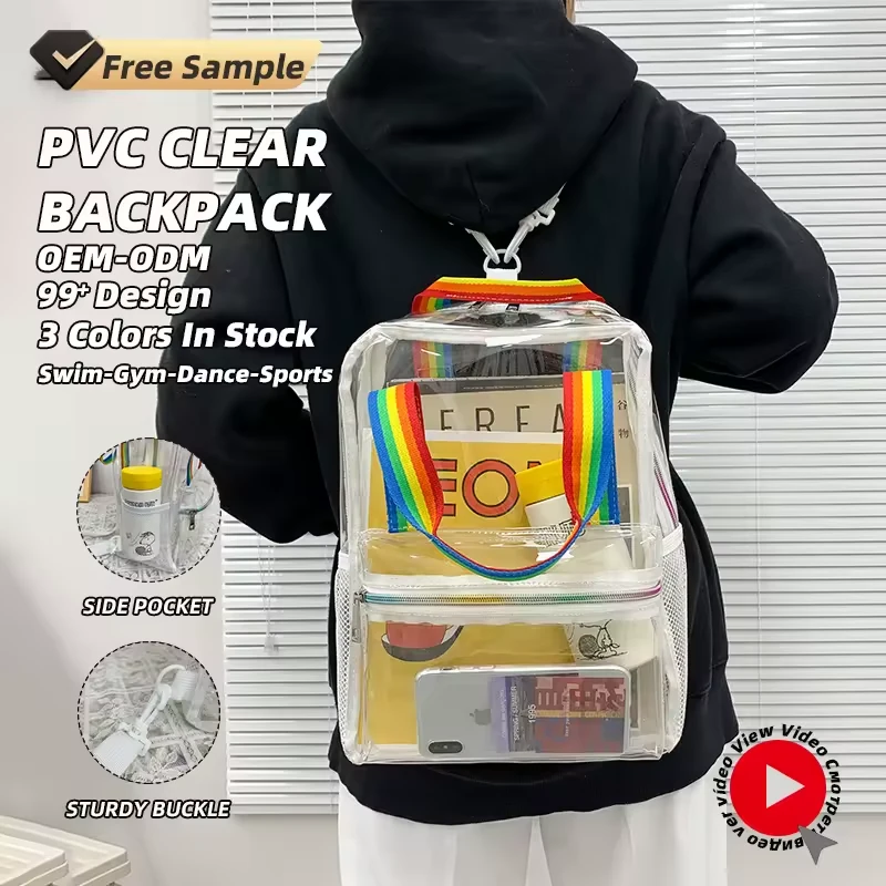 10L Clear PVC School Backpack with Adjustable Straps product reference image