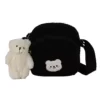 Faux-Fur Bear-Accent Mini Crossbody Bag Design option 04 color SKU reference