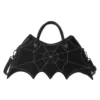 Bat-Shaped PU Crossbody Bag with Spiderweb Detail Dark design reference color SKU reference