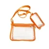 3L Clear PVC Crossbody Bag with Matching Makeup Pouch Orange color SKU reference