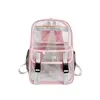 17L Clear PVC Backpack with USB Charging Port Pink color SKU reference