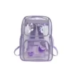 17L Clear PVC Backpack with Heart Detail Purple color SKU reference