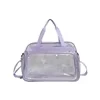 22L Clear PVC Shoulder & Crossbody Tote Purple color SKU reference