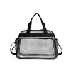 22L Clear PVC Shoulder & Crossbody Tote Black color SKU reference