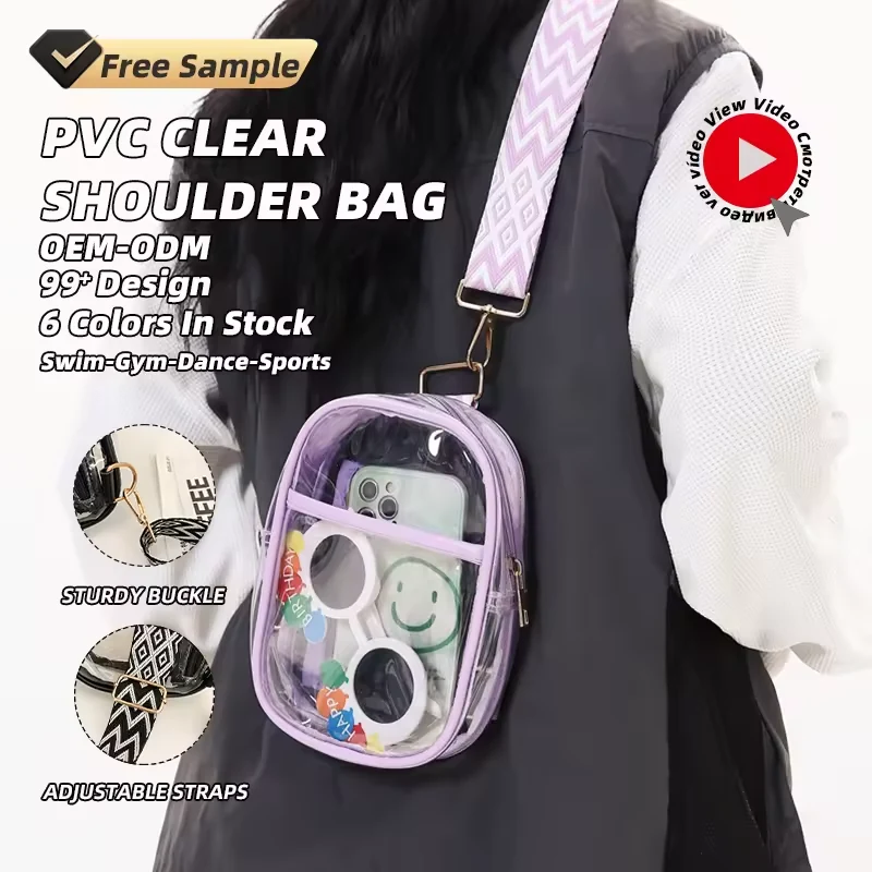 2L Clear PVC Messenger Crossbody Bag product reference image