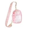 2L Clear PVC Messenger Crossbody Bag Pink color SKU reference