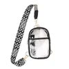 2L Clear PVC Messenger Crossbody Bag Black color SKU reference