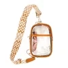 2L Clear PVC Messenger Crossbody Bag Orange color SKU reference