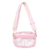 1.5L Clear PVC Crossbody Bag with Adjustable Strap Pink color SKU reference