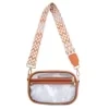 1.5L Clear PVC Crossbody Bag with Adjustable Strap Orange color SKU reference