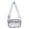 1.5L Clear PVC Crossbody Bag with Adjustable Strap Gray color SKU reference
