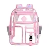 18L Clear PVC Sports Backpack with Side Mesh Pocket Pink color SKU reference