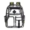 18L Clear PVC Sports Backpack with Side Mesh Pocket Black color SKU reference