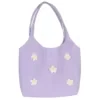 3D Flower Polyester Everyday Tote Purple color SKU reference