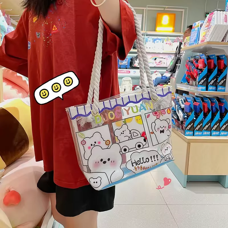 Clear Full-Print PVC Shopping Tote product reference image