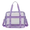 17L Clear PVC Tote with Removable Shoulder Strap Purple color SKU reference