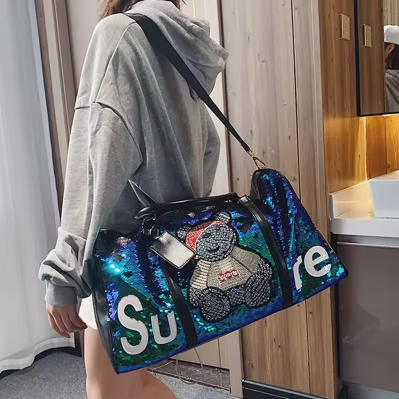 Sequin Bear Gym Duffel with Dry/Wet and Shoe Storage product reference image