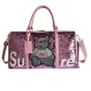 Sequin Bear Gym Duffel with Dry/Wet and Shoe Storage Design option 04 color SKU reference