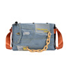 Denim-Look Patchwork Travel & Gym Duffel Orange color SKU reference