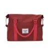 Color-Block Polyester Overnight Duffel with Nylon Handles Red color SKU reference