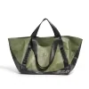 45L DuPont Paper-Fabric Tote with Zipper and Snap Detail Green color SKU reference