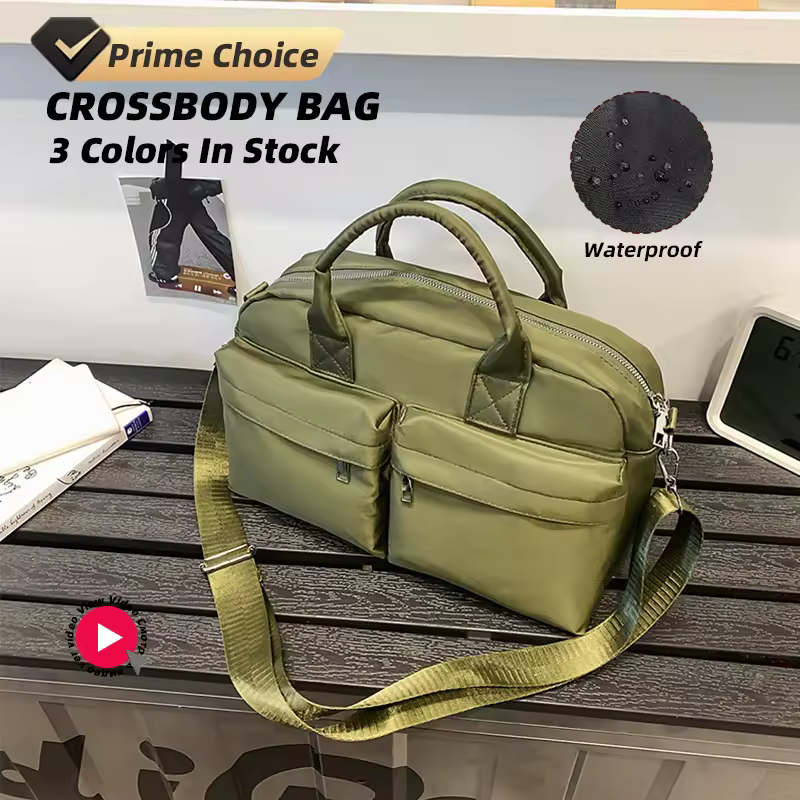Nylon Multi-Pocket Crossbody Travel Bag product reference image