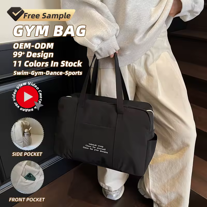 Lightweight Polyester Travel Tote with Front and Side Pockets product reference image