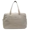 Lightweight Polyester Travel Tote with Front and Side Pockets White color SKU reference