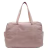 Lightweight Polyester Travel Tote with Front and Side Pockets Pink color SKU reference