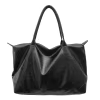 PU Travel Tote with Rear Zip Pocket Black color SKU reference