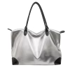 PU Travel Tote with Rear Zip Pocket Silver color SKU reference