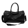 PU Sports Duffel with Crocodile-Texture Finish Black - Option 3 handle style reference