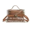 Clear-Panel PU Crossbody Bag with Letter-Print Detail Design option 01 color SKU reference