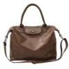 PU Crossbody Travel Bag with Rear Zipper Pocket Coffee Brown color SKU reference