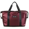 Color-Block Dry/Wet Travel Tote with Zipper Closure Red / Gray color SKU reference