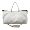 PU Sports Travel Duffel with Adjustable Shoulder Strap White color SKU reference