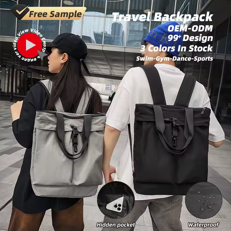 Nylon Travel Backpack with Front Patch Pocket product reference image