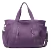 Polyester Sport Travel Tote with Front Zipper Pocket Brown color SKU reference