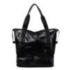 Matte Finish Gym Duffel with Shoe Compartment Black color SKU reference