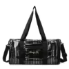 Clear Striped PVC Swim Duffel with Shoe Compartment Black color SKU reference