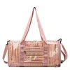 Clear Striped PVC Swim Duffel with Shoe Compartment Pink color SKU reference