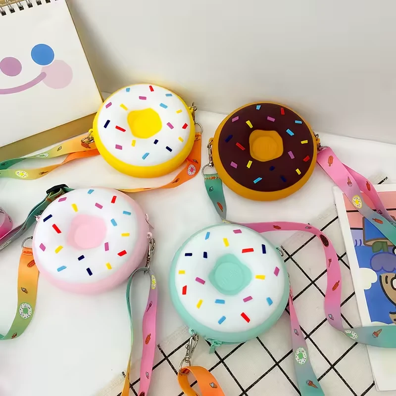 Silicone Donut-Shaped Crossbody Coin Purse product reference image