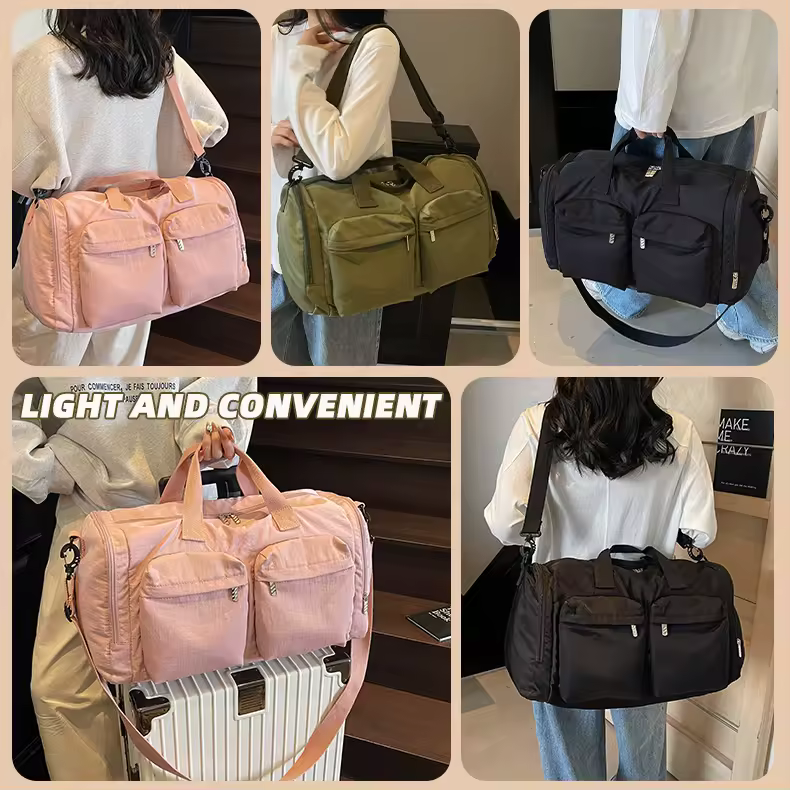 Nylon Travel Duffel with Side Pocket product reference image